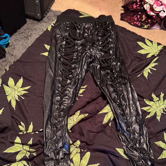 Current Mood Pants - Current Mood Black Lace-Up Pants